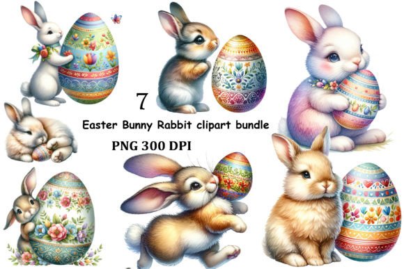 Cute Rabbit Holding a Decorative Egg: A Spring Asset