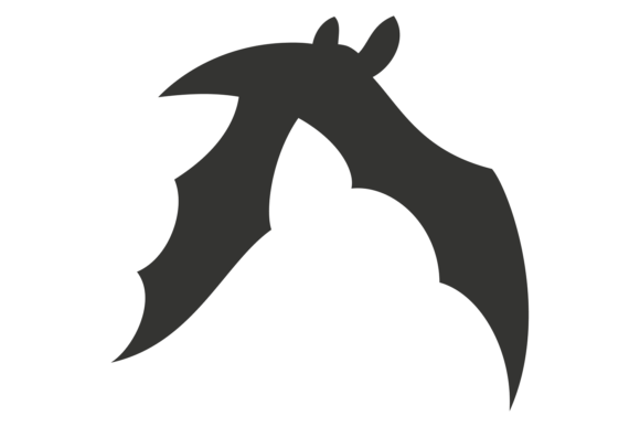 Decorative Bat Silhouette: Black Winged Elegance in Design