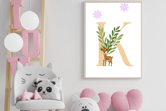 Decorative Letter K with Animal Wall Art: A Whimsical Nursery Touch
