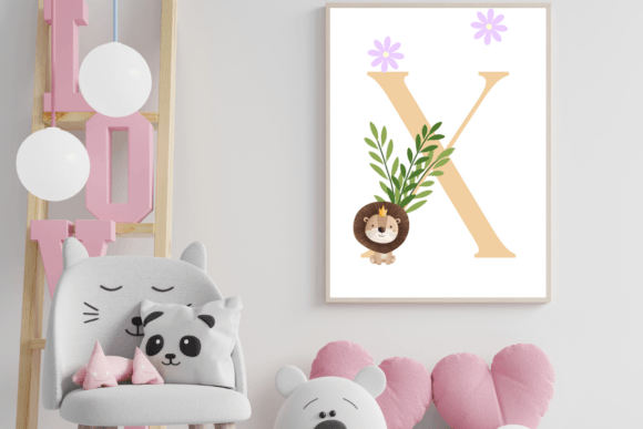 Decorative Letter X with Animal Wall Art: A Whimsical Nursery Touch