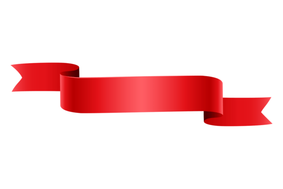 Decorative Red Banner Ribbon: A Bold Blank Banner Design