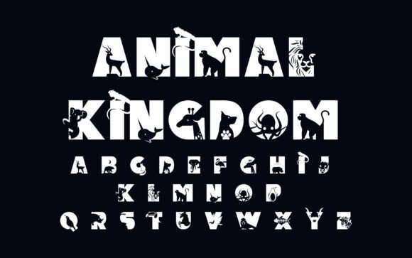 Decorative Vector Font Animal Kingdom: Urban Style Typography