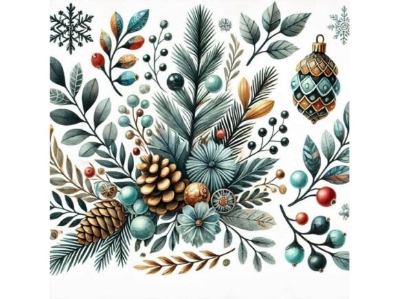 Decorative Winter Pine in Modern Art: A Design Asset for the Season