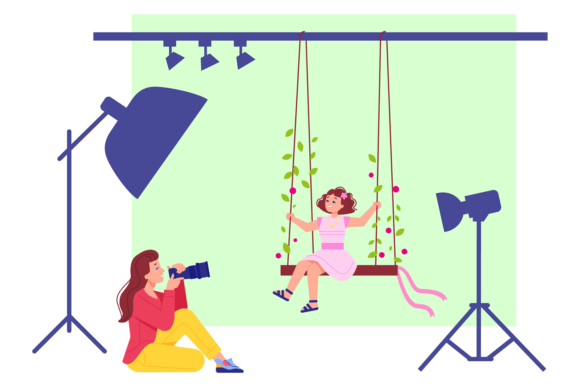 Girl on Decorative Romantic Swing: A Font for Dreamy Design
