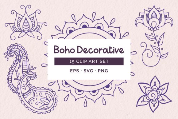 Hand-drawn Bohemian Decorative Elements: Your Creative Toolkit