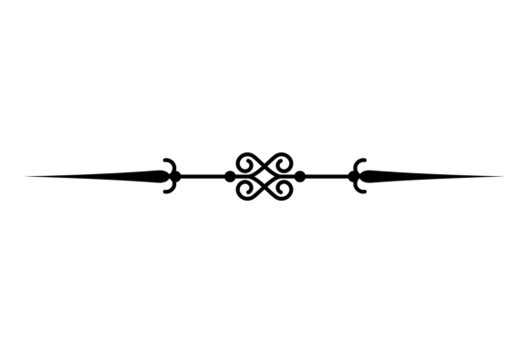 The Allure of Black Divider. Decorative Calligraphic D